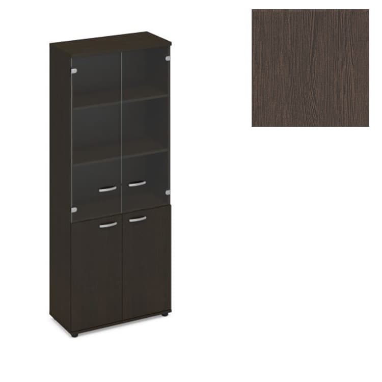 Шкаф стеклянные дверцы стенка ДСП Юнитекс А4 (78x43.4x193) А4 9390 ВТ венге