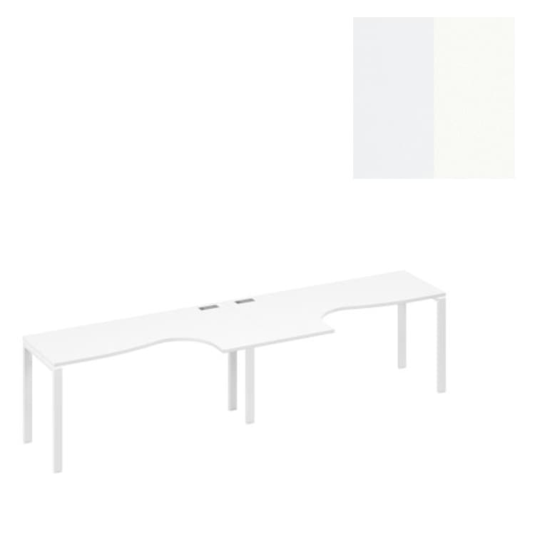 Рабочая станция столы Классика каркас Юнитекс А4 UNO (2х160) А4 Б1 035-2 БП (320x90x75) белый премиум/металлокаркас белый