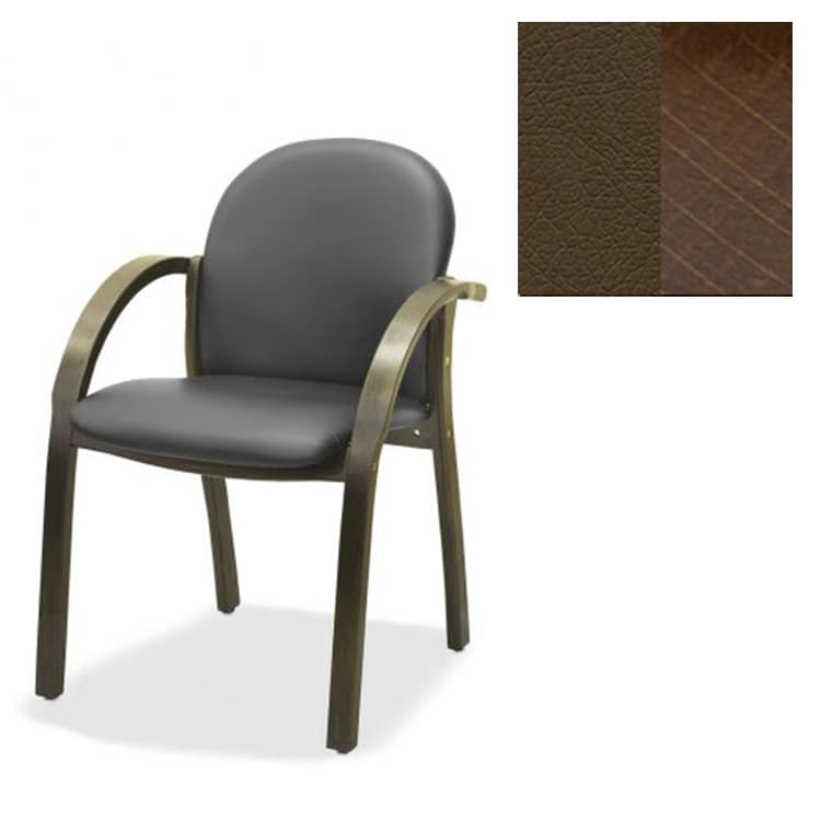 Офисный стул Юнитекс Джуно люкс экокожа премиум коричневая CN1116/дерево-орех