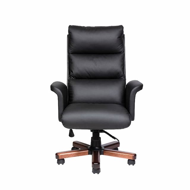Кресло офисное Мирэй ВИП натуральная кожа/черный цвет