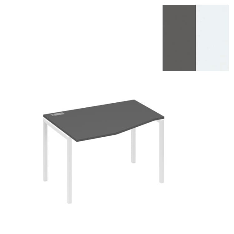 Стол эргономичный левый Юнитекс А4 "Техно" на металлокаркасе DUE А4 Б2 061 АР (120x90x75) антрацит премиум/металлокаркас белый