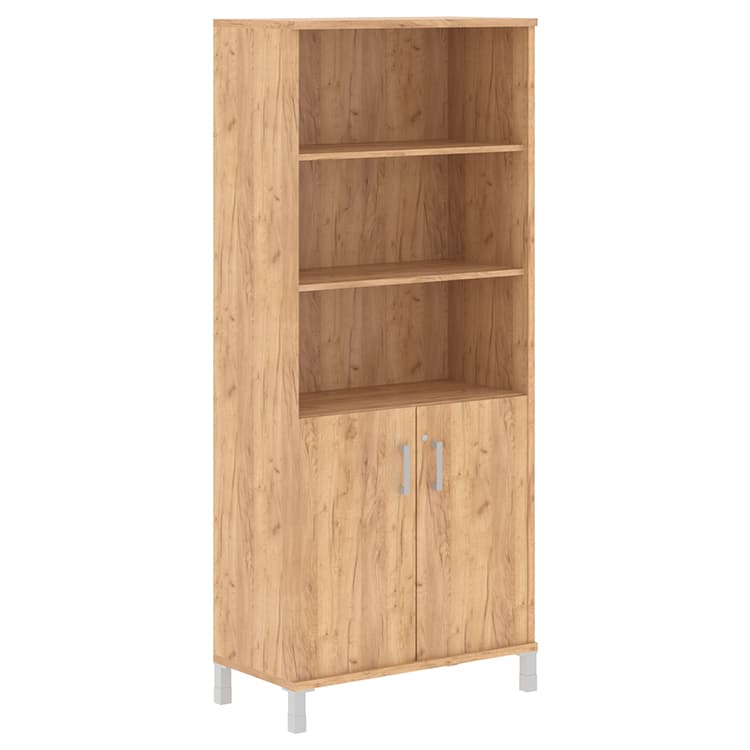 Шкаф высокий с замком в глухих малых дверях Skyland B 430.3(RZ) дуб бофорд 900х450х2054 BORN