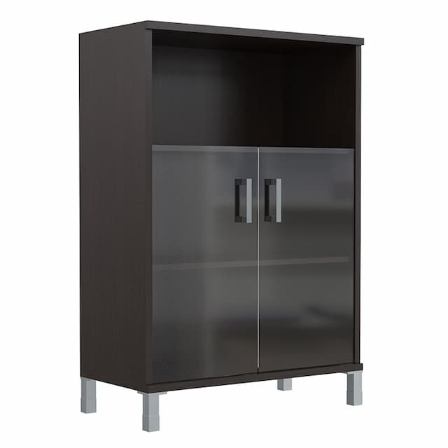 Шкаф средний с малыми стеклянными дверьми Skyland B 420.5 венге магия 900х450х1286 BORN