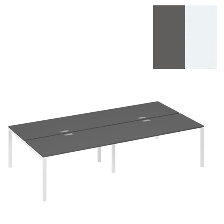Станция рабочая Юнитекс А4 на металлокаркасе UNO (4х160) А4 Б1 178-2 АР (320x164x75) антрацит премиум/металлокаркас белый