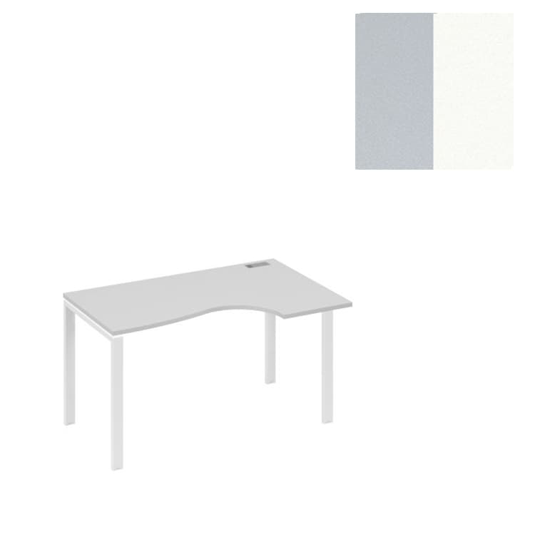Стол эргономичный правый Юнитекс А4 "Классика" на металлокаркасе UNO А4 Б1 044 СЕ (140x90x75) серый/металлокаркас белый