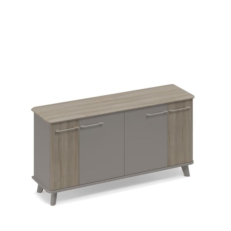 Шкаф закрытый низкий греденция Юнитекс ТМ 341 МП/ВЛ/МП.ВЛ мокко премиум (корпус) / вяз либерти (столешница, топ, фасад)