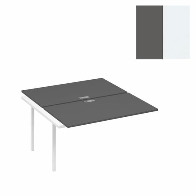 Секция стола рабочей станции Юнитекс А4 (2х140) на каркасе QUATTRO А4 Б4 177-1 АР (140x164x75) антрацит премиум/металлокаркас белый
