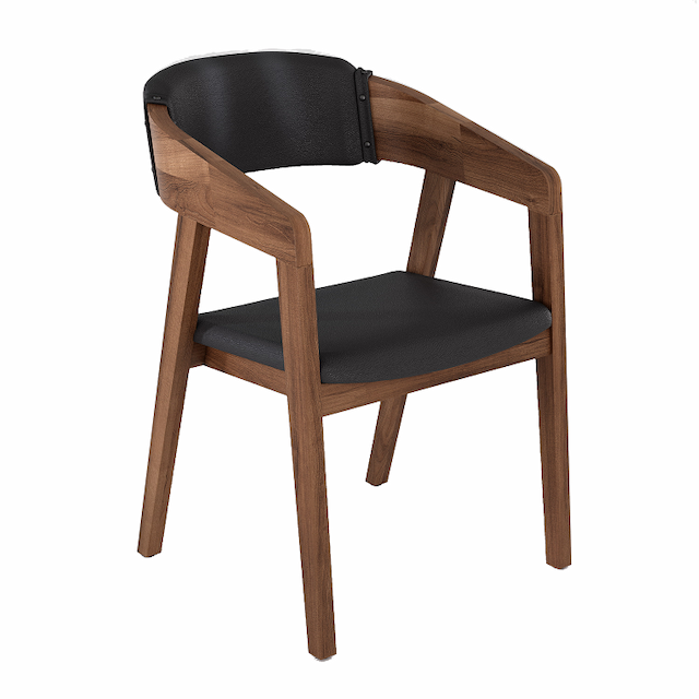 Стул Алсав Сохо soft AL 101S орех темный/экокожа черная