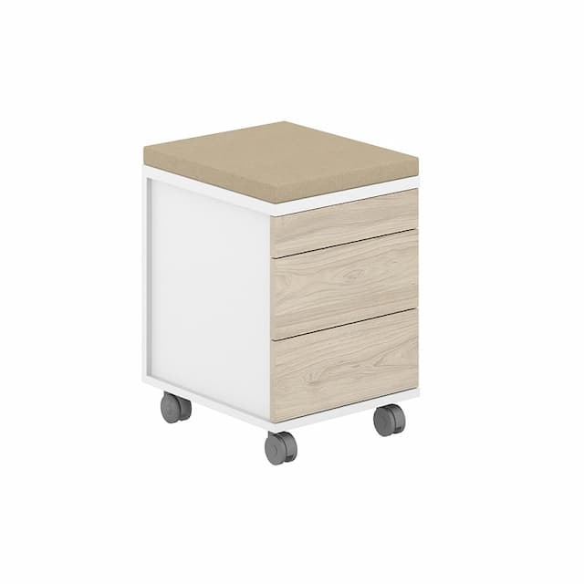 Тумба мобильная с подушкой Norden Allegro AG.273.WH.WH.AR