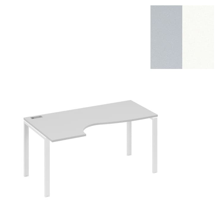 Стол эргономичный левый Юнитекс А4 "Классика" на металлокаркасе UNO А4 Б1 045 СЕ (160x90x75) серый/металлокаркас белый