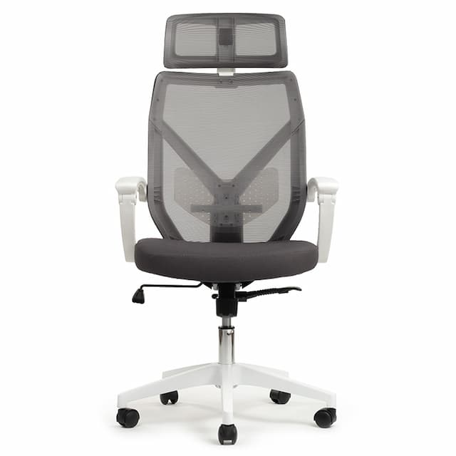 Кресло Riva Chair Oliver W-203AC Белый пластик/Серая сетка