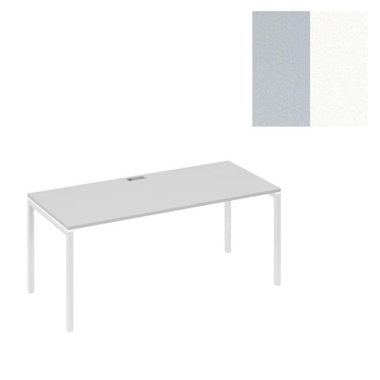 Стол письменный Юнитекс А4 на металлокаркасе DUE А4 Б2 026 СЕ (180x80x75) серый/металлокаркас белый