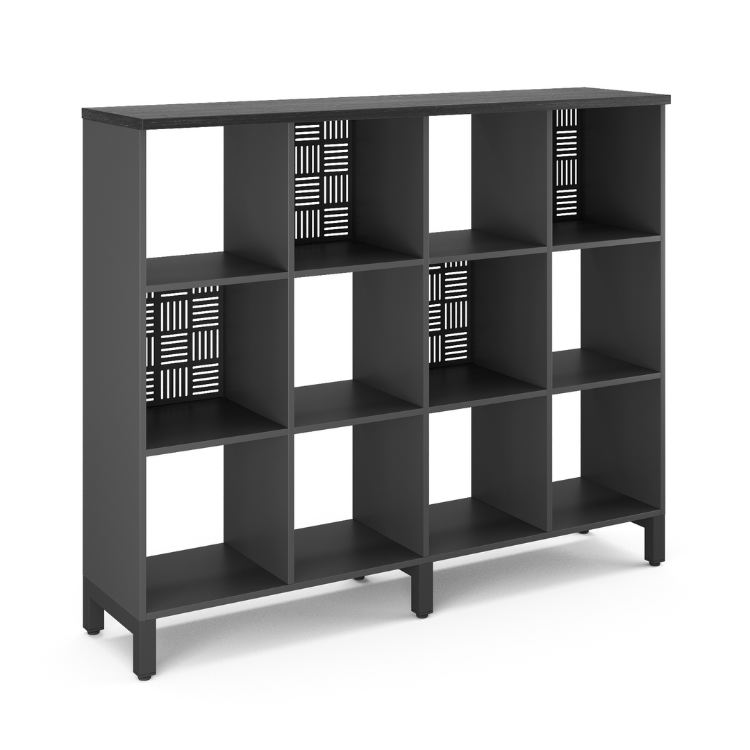 Стеллажная система SQ-3Х4 black/wood