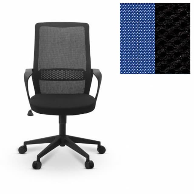 Офисное кресло для персонала Юнитекс Space сетка/ткань TW синяя/черная