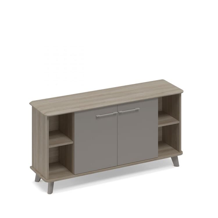 Шкаф низкий полузакрытый греденция Юнитекс ТМ 340 ВЛ/ВЛ/МП вяз либерти (корпус, столешница, топ) / мокко премиум (фасад)