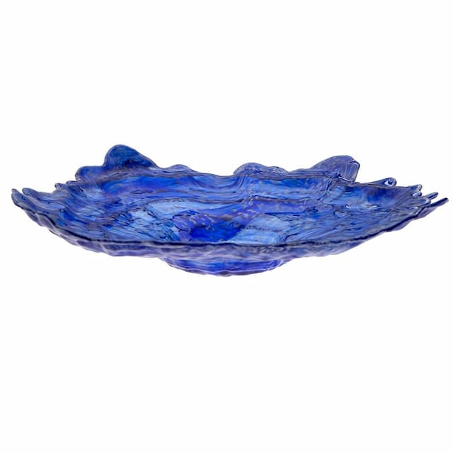 Блюдо ARDACAM Mushroom ARD 6706.73 d 38,5 см h 8,5 см (стекло, цвет / декор синий с белыми вкраплениями)