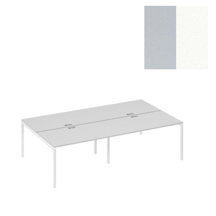 Рабочая станция Юнитекс А4 на металлокаркасе DUE (4х140) А4 Б2 177-2 СЕ (280x164x75) серый/металлокаркас белый