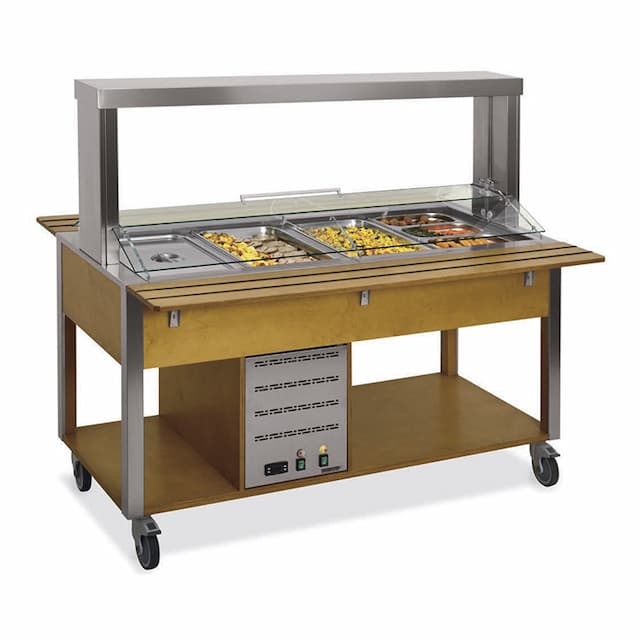 Стол Шведский тепловой (защитное стекло подвижное) MetalCarrelli 6910.5M-W (венге)