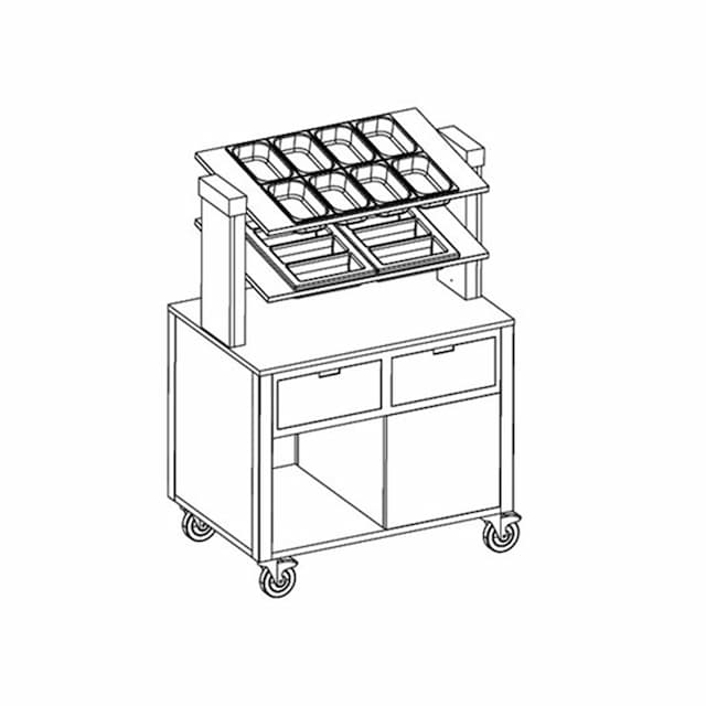 Прилавок для столовых приборов MetalCarrelli 6900.A20RAL (цвет по RAL)