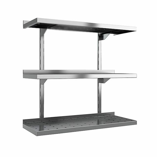 Полка нержавеющая настенная каскадная перфорированная Hicold НПНК-13/4 П