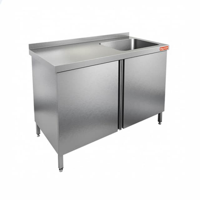 Стол производственный с распашными дверцами и моечной ванной Hicold НСЗ1М-17/7БП