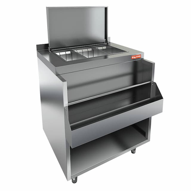 Барная станция с бортом и дополнительным карманом и крышкой Hicold НБМВЛ-10/6БККР